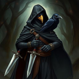 A Dungeons & Dragons-inspired Kenku character, showcasing humanoid avian features