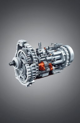 A detailed illustration of an automatic gear box, showcasing its inner mechanisms and components