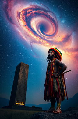 A breathtaking scene capturing the end of time, featuring the majestic Milky Way galaxy swirling in a vivid cosmic backdrop