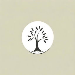 Create a minimalistic logo featuring the leaves of a willow tree.