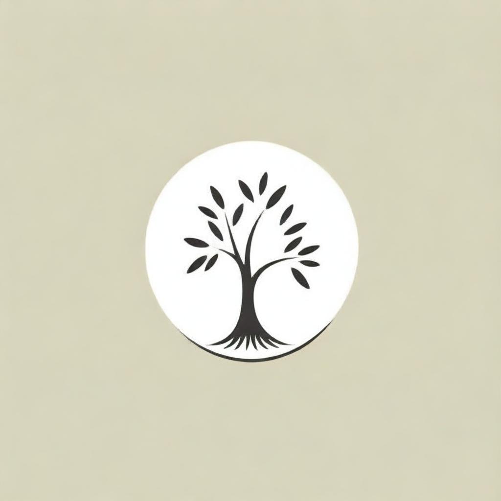 Create a minimalistic logo featuring the leaves of a willow tree.