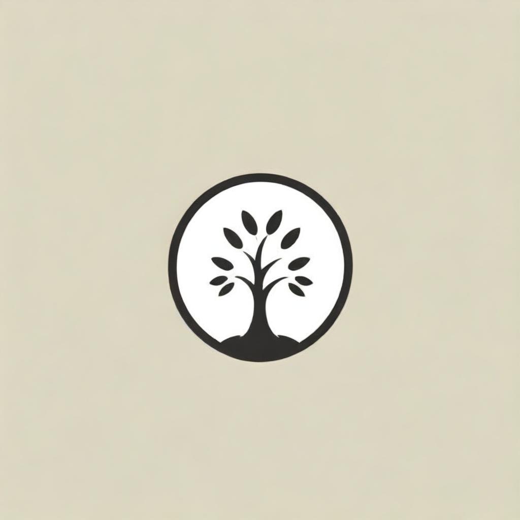 Create a minimalistic logo featuring the leaves of a willow tree.