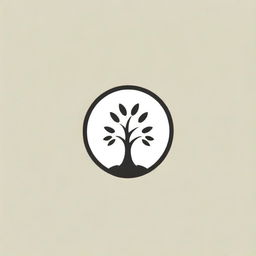 Create a minimalistic logo featuring the leaves of a willow tree.