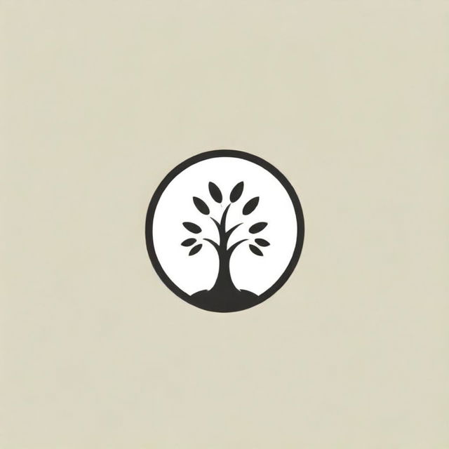 Create a minimalistic logo featuring the leaves of a willow tree.