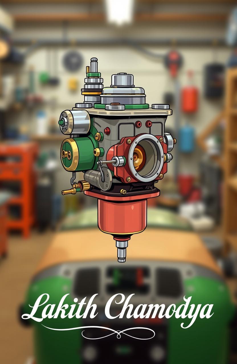 A vibrant illustration of a traditional carburetor, often referred to as 'cabulators'