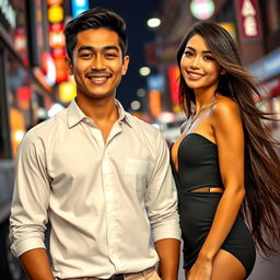 A handsome young man of Central Asian descent with a smart and humorous personality, showcasing his broad knowledge