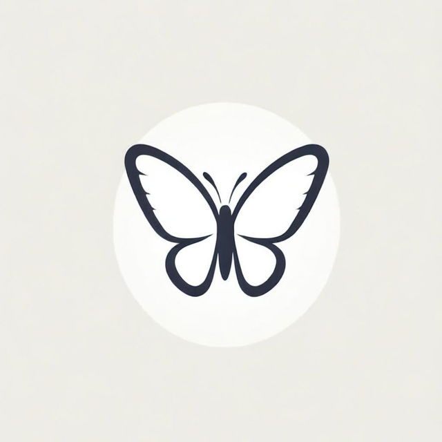 Design a minimalist logo featuring a butterfly.