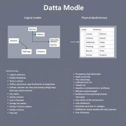 Template for a logical and physical data model, including a data dictionary, designed in Vertabelo