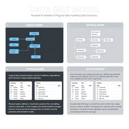 Template for a logical and physical data model, including a data dictionary, designed in Vertabelo