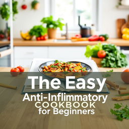 A stylish and inviting book cover design for 'The Easy Anti-Inflammatory Cookbook for Beginners'