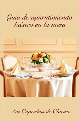 A beautifully set dining table as the main focus on the book cover, featuring tasteful tableware, elegant napkins, and a floral centerpiece