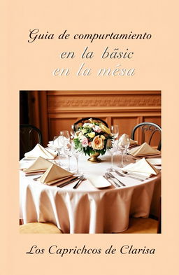 A beautifully set dining table as the main focus on the book cover, featuring tasteful tableware, elegant napkins, and a floral centerpiece