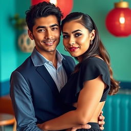 A handsome young man of Central Asian descent, intelligent and humorous, exuding charm and confidence