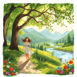 A beautifully illustrated scene capturing the essence of love amidst life's winding paths