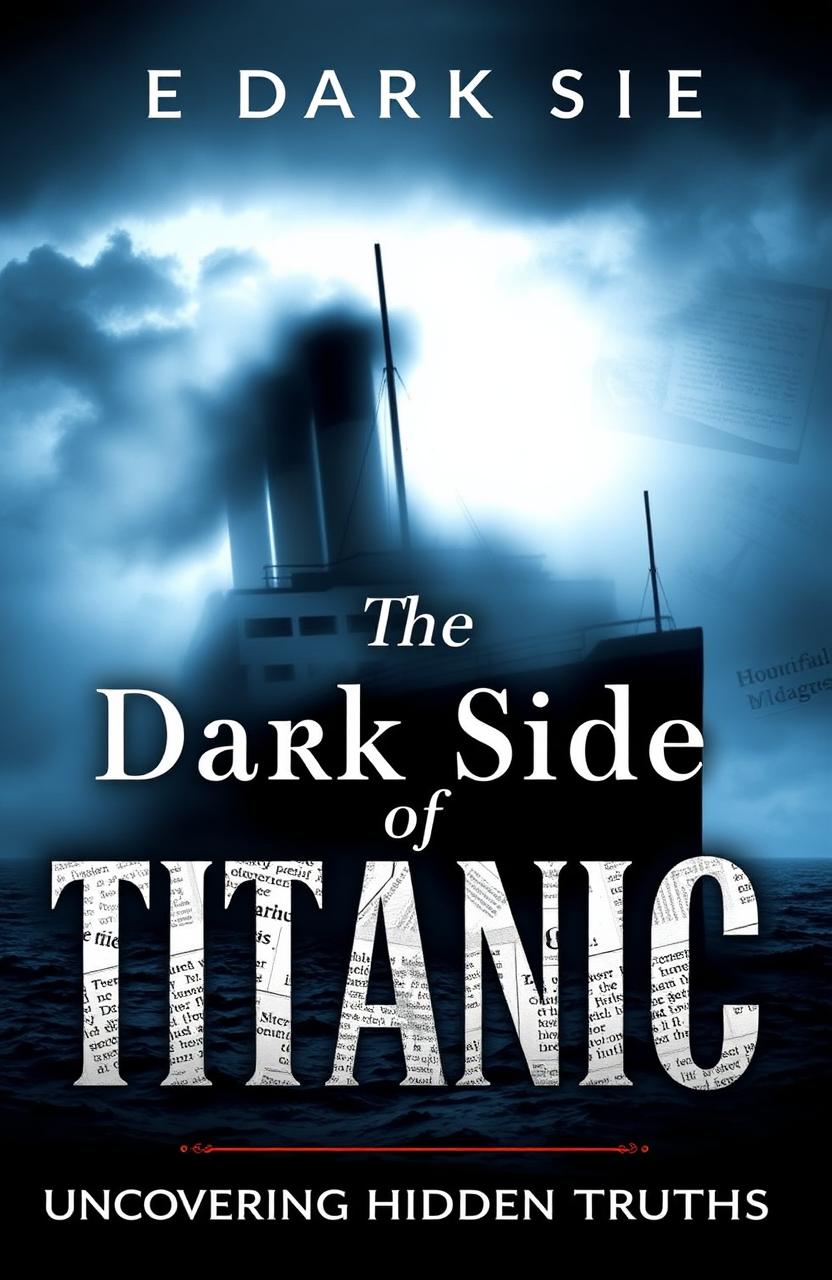 A captivating ebook cover for 'The Dark Side of Titanic: Uncovering Hidden Truths'