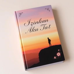 A captivating book cover for a novel titled "Izinkan Aku Taat"