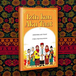 A beautifully designed book cover for a cultural book titled "Izinkan Aku Taat"