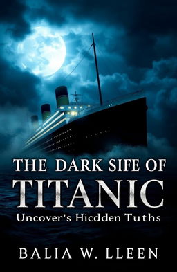 An eerie, atmospheric ebook cover depicting the Titanic ship in a haunting setting
