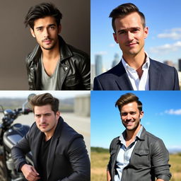 A collection of handsome men, each displaying unique styles and expressions