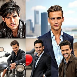 A collection of handsome men, each displaying unique styles and expressions