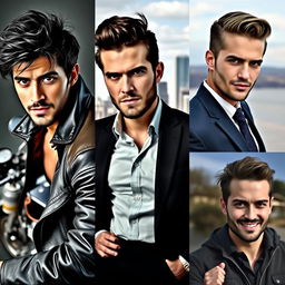 A collection of handsome men, each displaying unique styles and expressions