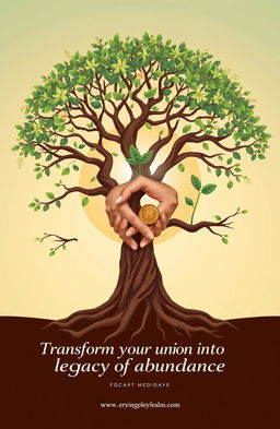 A robust tree with deep roots and a flourishing canopy, symbolizing growth and resilience