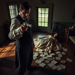 A powerful and intense scene set in an old Southern plantation house