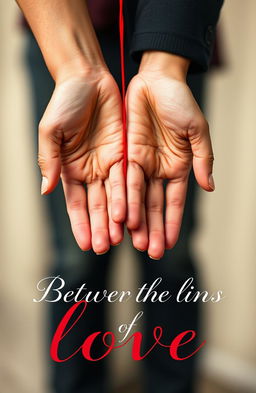 A beautiful representation of two hands connected by a vibrant red string, symbolizing a deep emotional bond