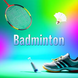 A vibrant and dynamic cover page centered around the theme of badminton