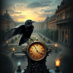 A captivating and realistic book cover depicting a story set in Versailles, 1774