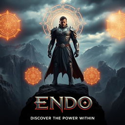 A stunning and cinematic movie poster for a fictional epic film titled 'Endo'