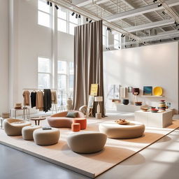A stunning exhibition stand designed by the Bouroullec brothers, inspired by the Kvadrat showroom in Copenhagen