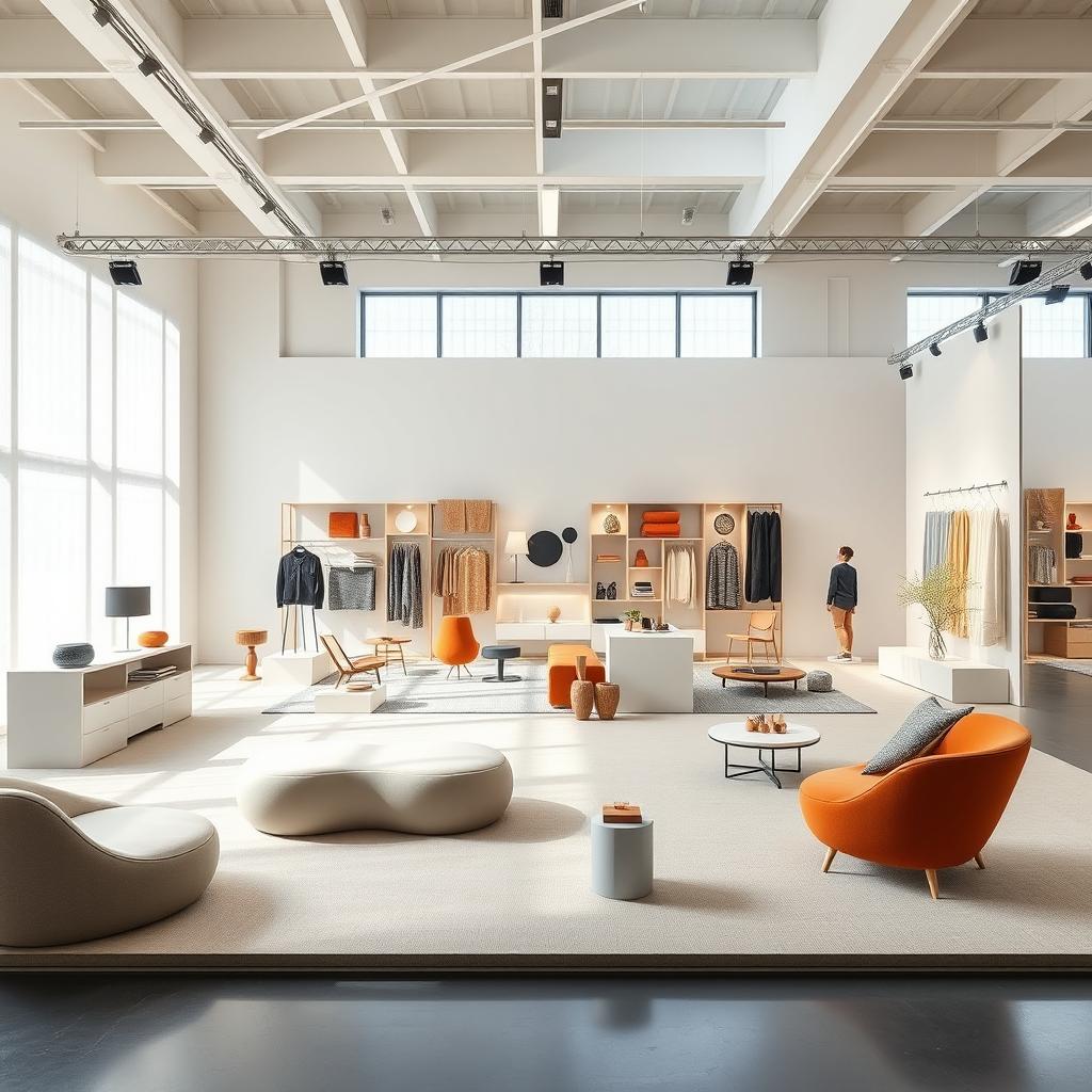 A stunning exhibition stand designed by the Bouroullec brothers, inspired by the Kvadrat showroom in Copenhagen