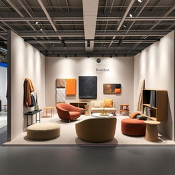 A captivating exhibition stand designed by the Bouroullec brothers, inspired by the flagship Kvadrat showroom in Copenhagen, set within a compact 3x3x3 meter space