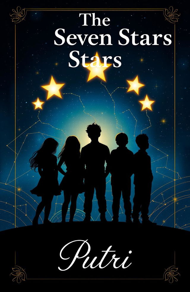 A captivating book cover featuring the title 'The Seven Stars' prominently displayed at the top