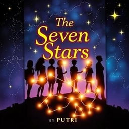A captivating book cover for 'The Seven Stars' by Putri