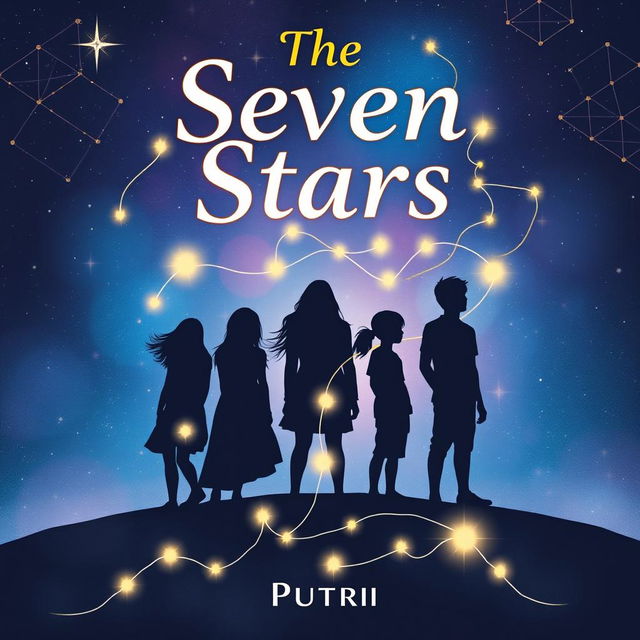 A captivating book cover for 'The Seven Stars' by Putri