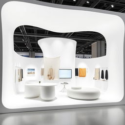 An exhibition stand designed in the style of Ronan and Erwan Bouroullec, inspired by the flagship Kvadrat showroom in Copenhagen