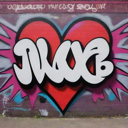 A distinct and sharp graffiti art declaring 'I Love You' with bold lettering, contrasting colors, sharp angles and intricate patterns, embodying the essence of street art