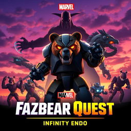 An epic Marvel movie poster for 'Fazbear Quest: Infinity Endo'