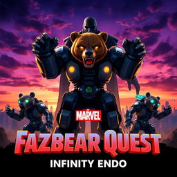 An epic Marvel movie poster for 'Fazbear Quest: Infinity Endo'