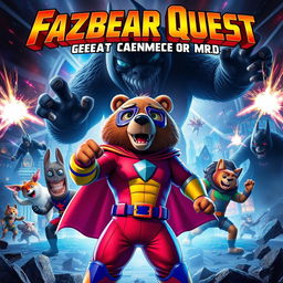 An epic Marvel-style movie poster featuring Fazbear Quest: Great Comeback of the Mr
