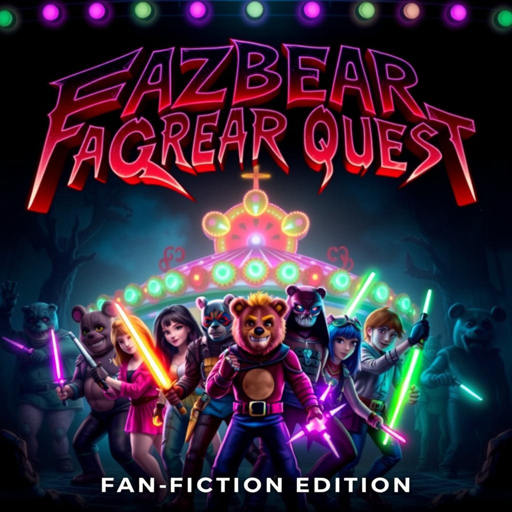 An epic movie poster for 'Fazbear Quest: Fan Fiction Edition'