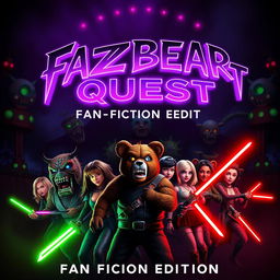 An epic movie poster for 'Fazbear Quest: Fan Fiction Edition'