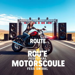 A vibrant and eye-catching event poster for a motorcycle route festival
