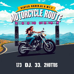 A bold and eye-catching event poster design for a motorcycle route festival