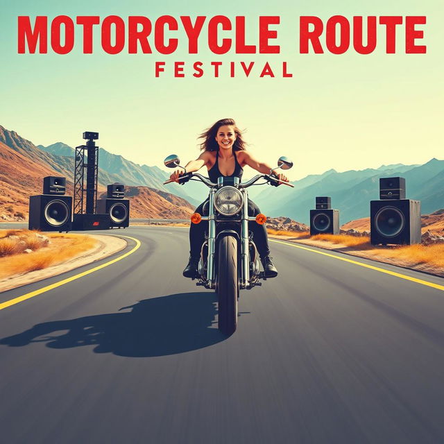 A bold and eye-catching event poster design for a motorcycle route festival