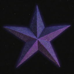 A vivid, dazzling star glowing composed of purple hues against a dark, night sky