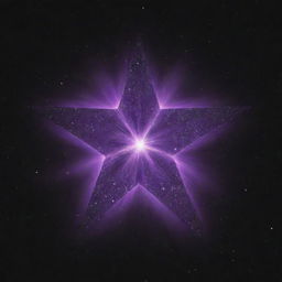 A vivid, dazzling star glowing composed of purple hues against a dark, night sky