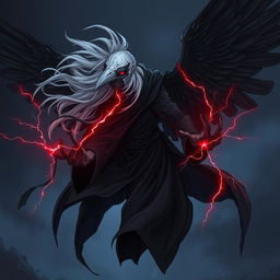 A striking Shadar-kai character from Dungeons & Dragons, enveloped in a gloomy ambiance